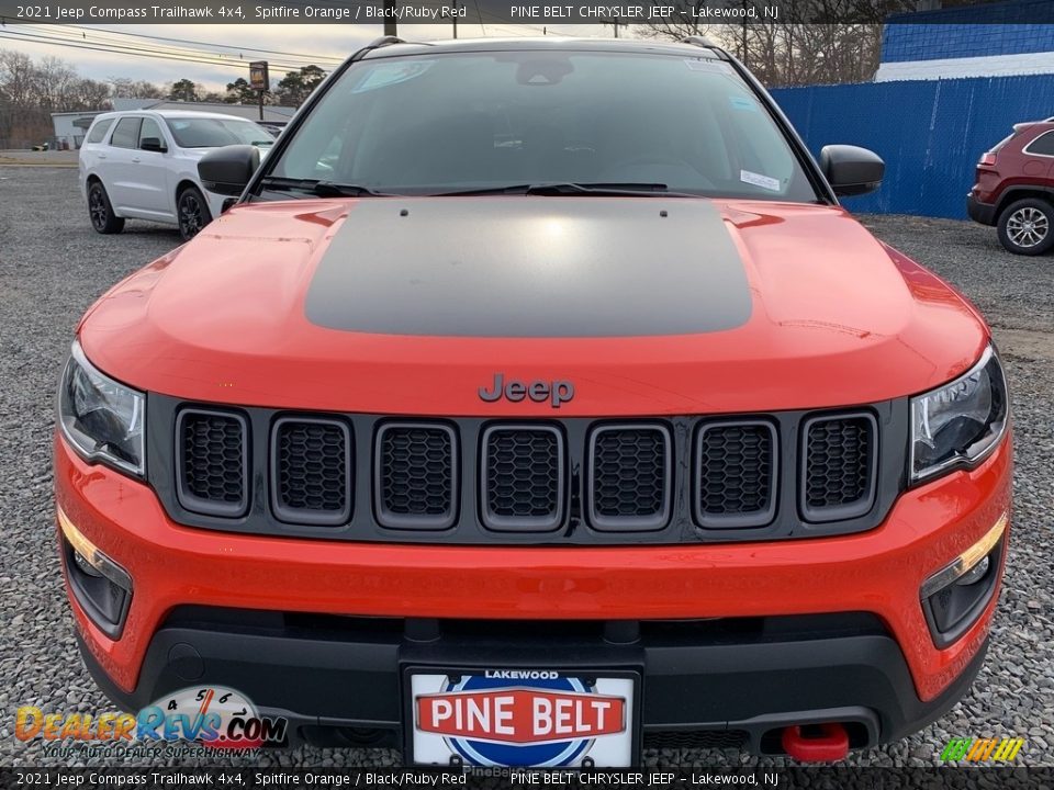 2021 Jeep Compass Trailhawk 4x4 Spitfire Orange / Black/Ruby Red Photo #3