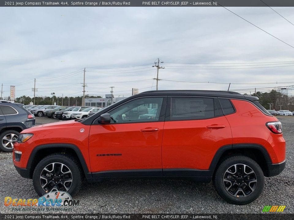 2021 Jeep Compass Trailhawk 4x4 Spitfire Orange / Black/Ruby Red Photo #4