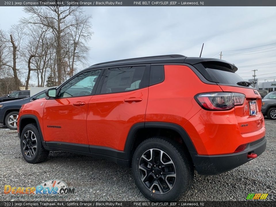 2021 Jeep Compass Trailhawk 4x4 Spitfire Orange / Black/Ruby Red Photo #6