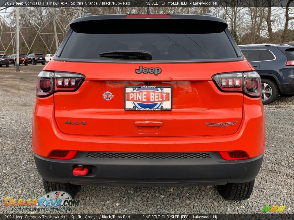 2021 Jeep Compass Trailhawk 4x4 Spitfire Orange / Black/Ruby Red Photo #7