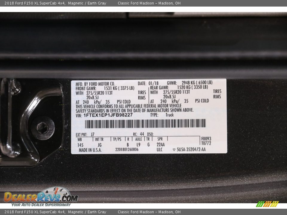 2018 Ford F150 XL SuperCab 4x4 Magnetic / Earth Gray Photo #21