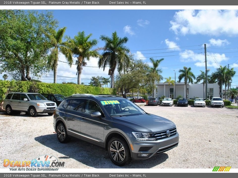 2018 Volkswagen Tiguan SEL Platinum Gray Metallic / Titan Black Photo #1