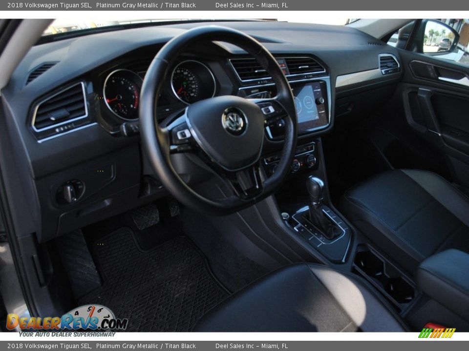 2018 Volkswagen Tiguan SEL Platinum Gray Metallic / Titan Black Photo #14