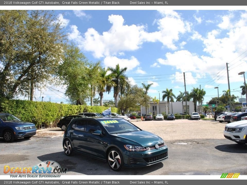 2018 Volkswagen Golf GTI Autobahn Great Falls Green Metallic / Titan Black Photo #1