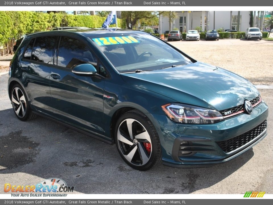 2018 Volkswagen Golf GTI Autobahn Great Falls Green Metallic / Titan Black Photo #2
