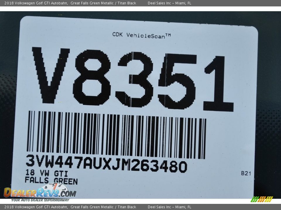 2018 Volkswagen Golf GTI Autobahn Great Falls Green Metallic / Titan Black Photo #20