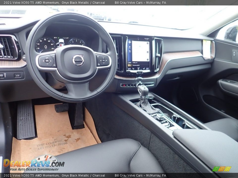 2021 Volvo XC60 T5 AWD Momentum Onyx Black Metallic / Charcoal Photo #9
