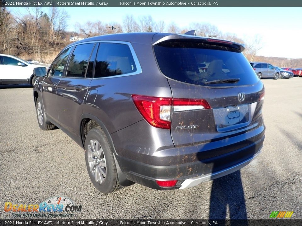 2021 Honda Pilot EX AWD Modern Steel Metallic / Gray Photo #2