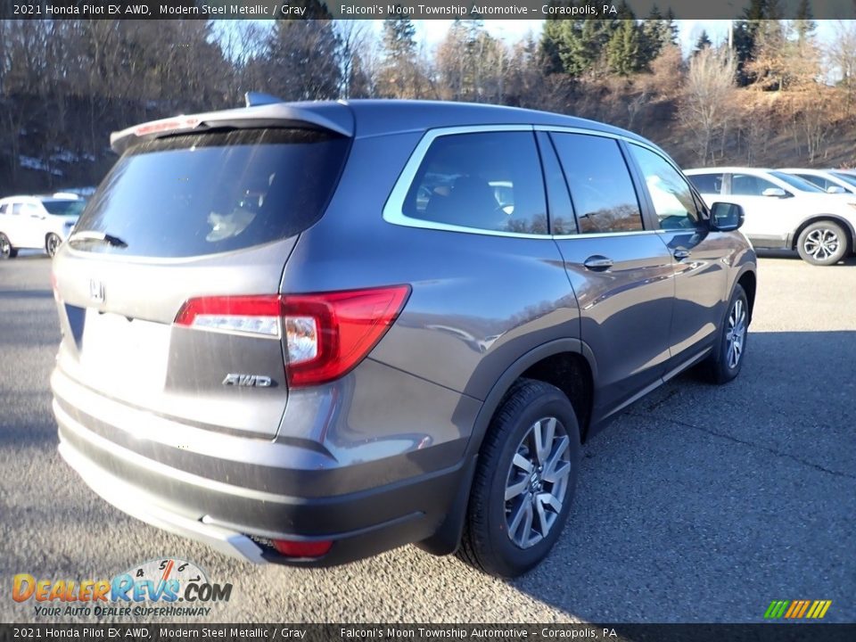 2021 Honda Pilot EX AWD Modern Steel Metallic / Gray Photo #3