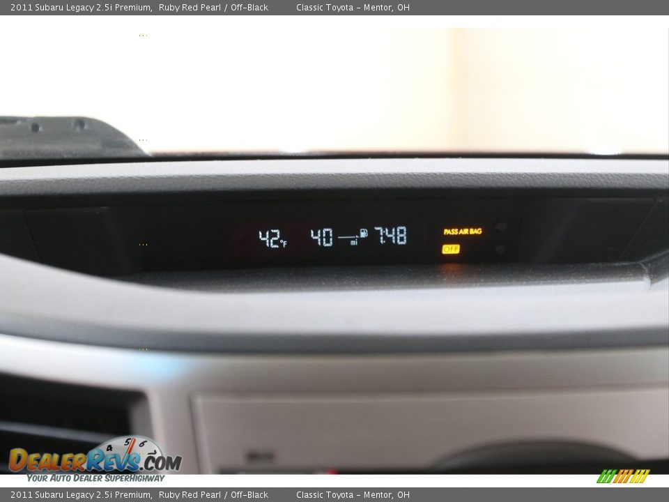 2011 Subaru Legacy 2.5i Premium Ruby Red Pearl / Off-Black Photo #10