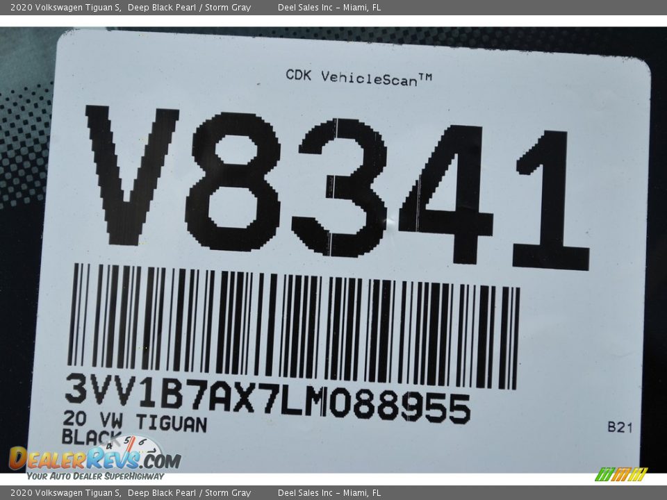 2020 Volkswagen Tiguan S Deep Black Pearl / Storm Gray Photo #20