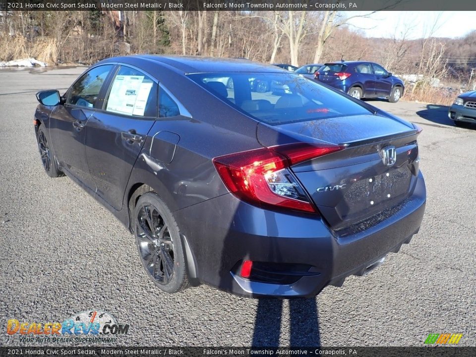 2021 Honda Civic Sport Sedan Modern Steel Metallic / Black Photo #3