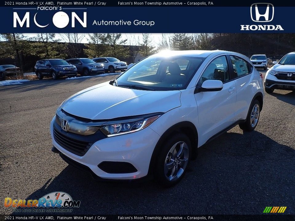 2021 Honda HR-V LX AWD Platinum White Pearl / Gray Photo #1