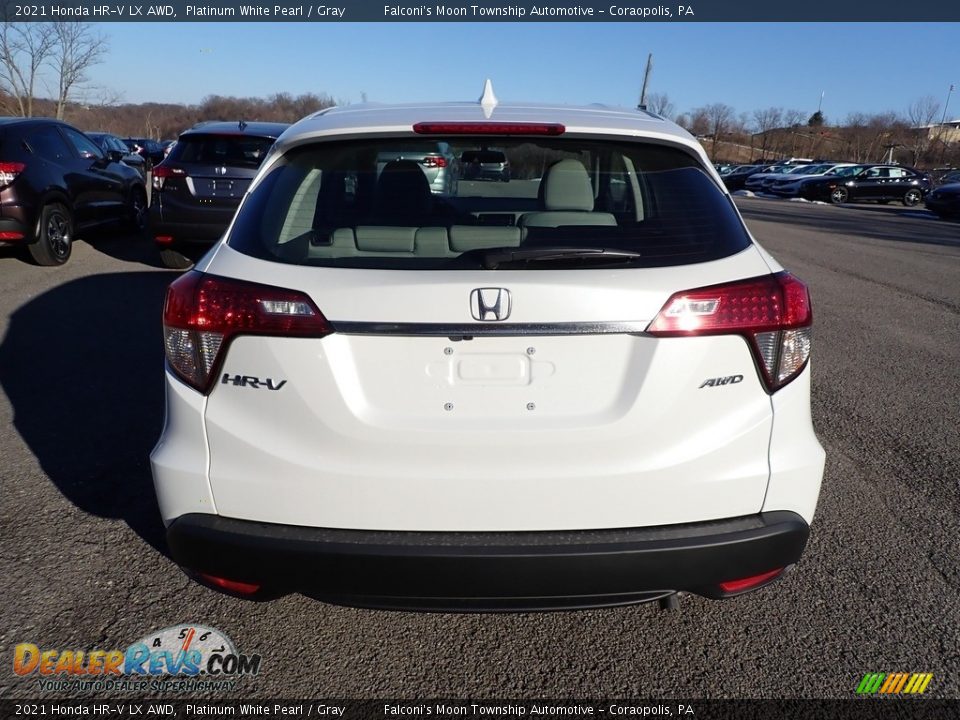 2021 Honda HR-V LX AWD Platinum White Pearl / Gray Photo #4