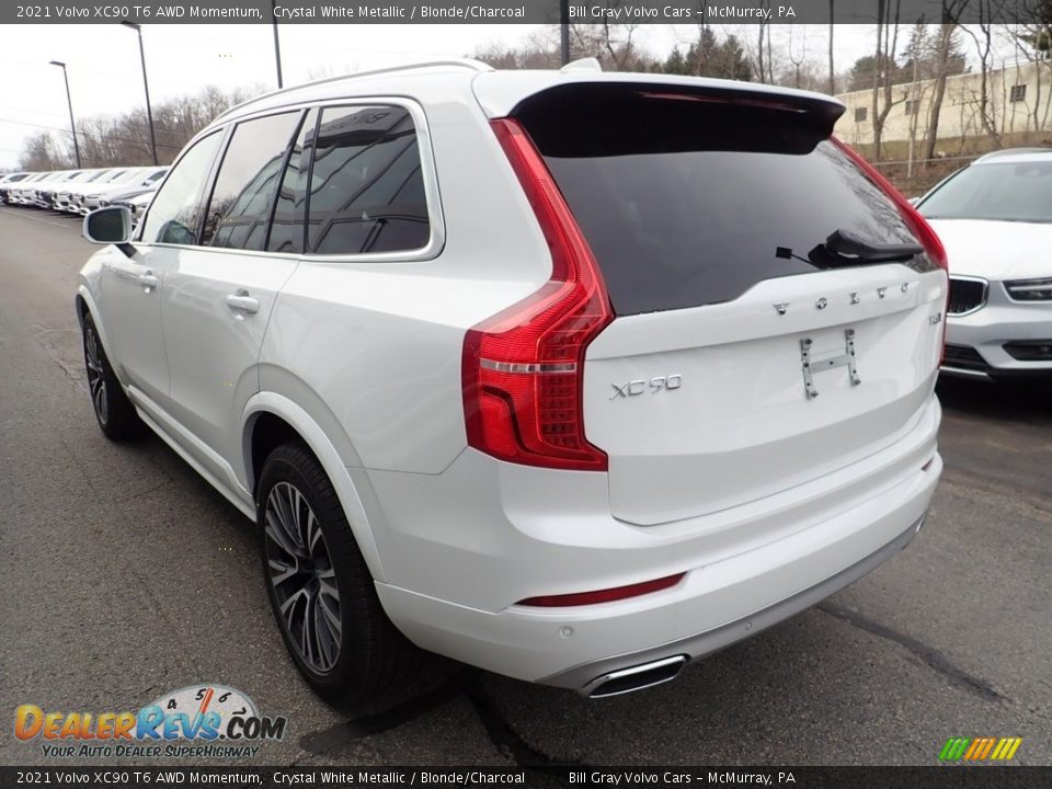 2021 Volvo XC90 T6 AWD Momentum Crystal White Metallic / Blonde/Charcoal Photo #4