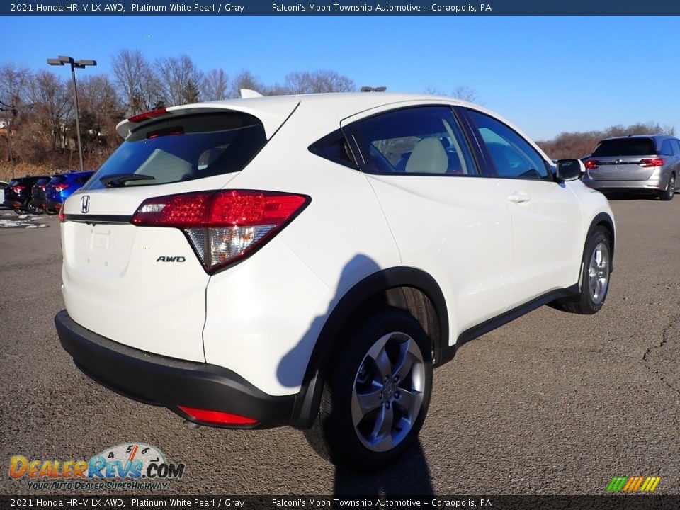 2021 Honda HR-V LX AWD Platinum White Pearl / Gray Photo #5