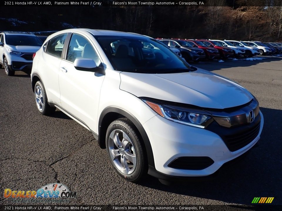 2021 Honda HR-V LX AWD Platinum White Pearl / Gray Photo #6