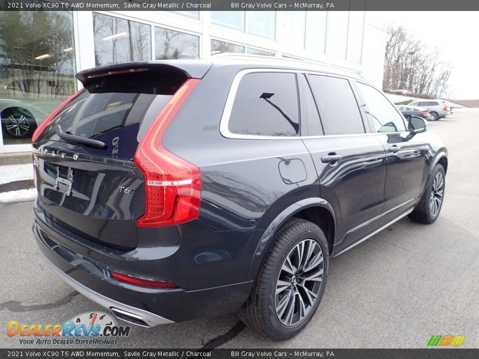 2021 Volvo XC90 T6 AWD Momentum Savile Gray Metallic / Charcoal Photo #2