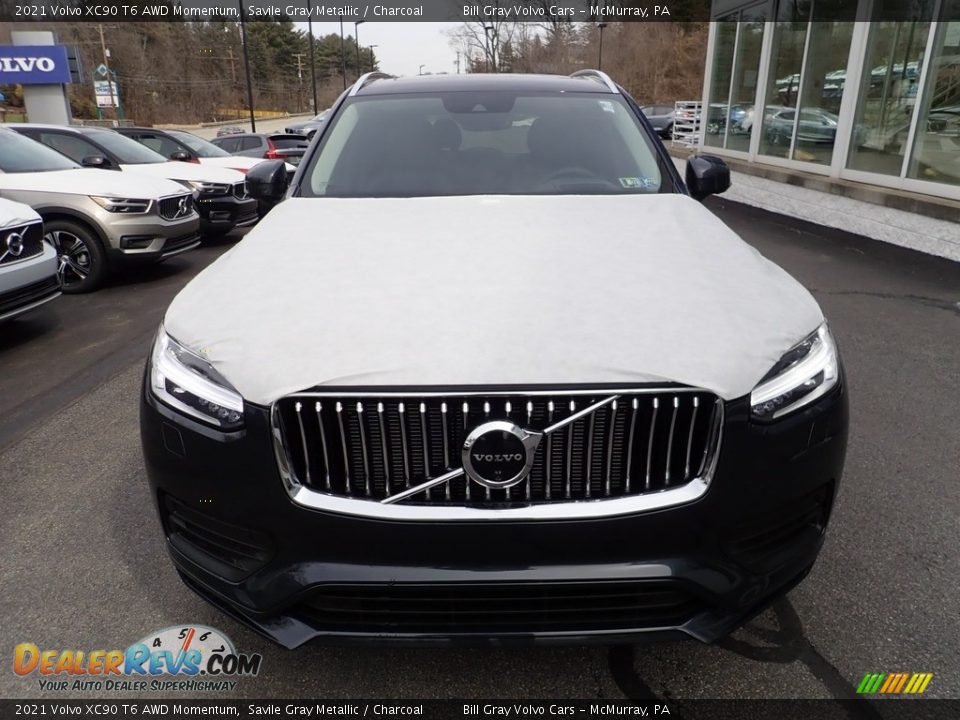 2021 Volvo XC90 T6 AWD Momentum Savile Gray Metallic / Charcoal Photo #6