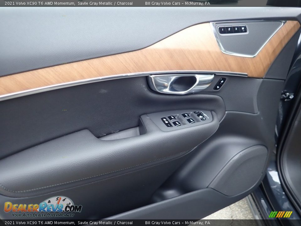 2021 Volvo XC90 T6 AWD Momentum Savile Gray Metallic / Charcoal Photo #11