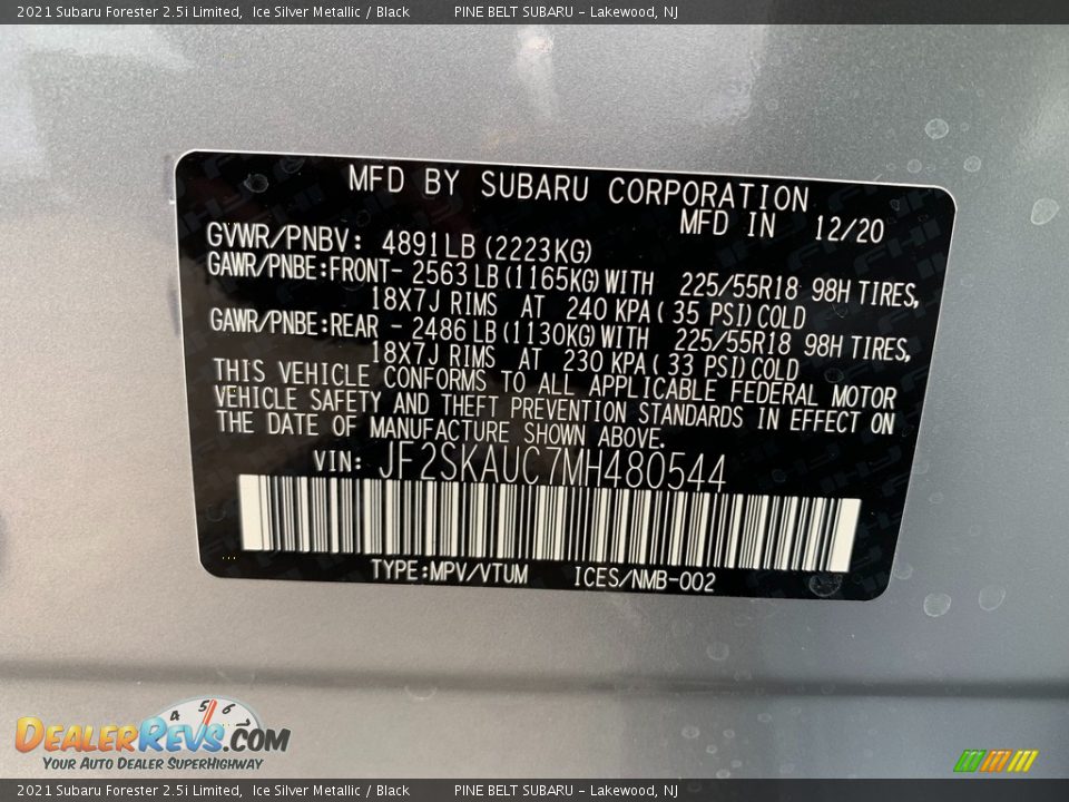 2021 Subaru Forester 2.5i Limited Ice Silver Metallic / Black Photo #13