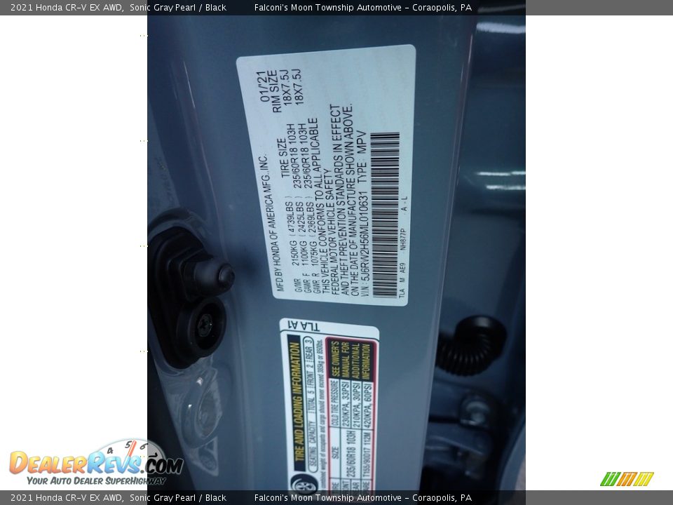 2021 Honda CR-V EX AWD Sonic Gray Pearl / Black Photo #12
