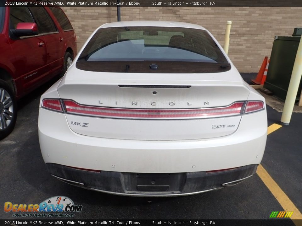 2018 Lincoln MKZ Reserve AWD White Platinum Metallic Tri-Coat / Ebony Photo #3