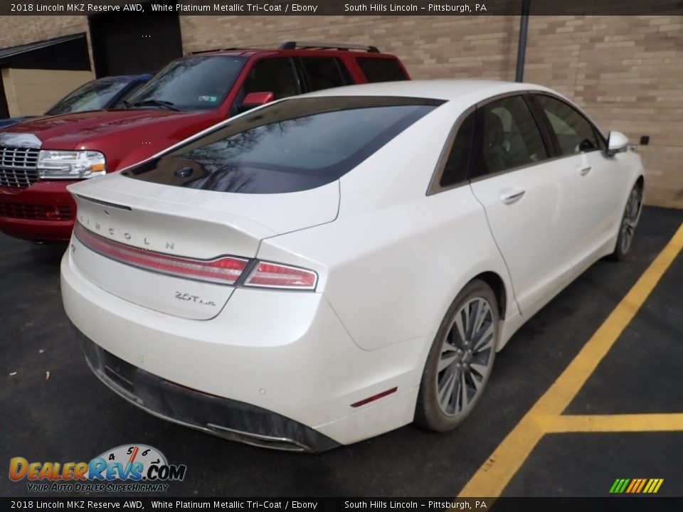 2018 Lincoln MKZ Reserve AWD White Platinum Metallic Tri-Coat / Ebony Photo #4