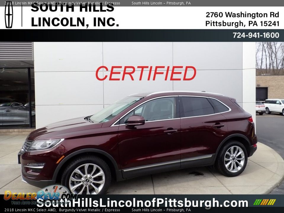 2018 Lincoln MKC Select AWD Burgundy Velvet Metallic / Espresso Photo #1