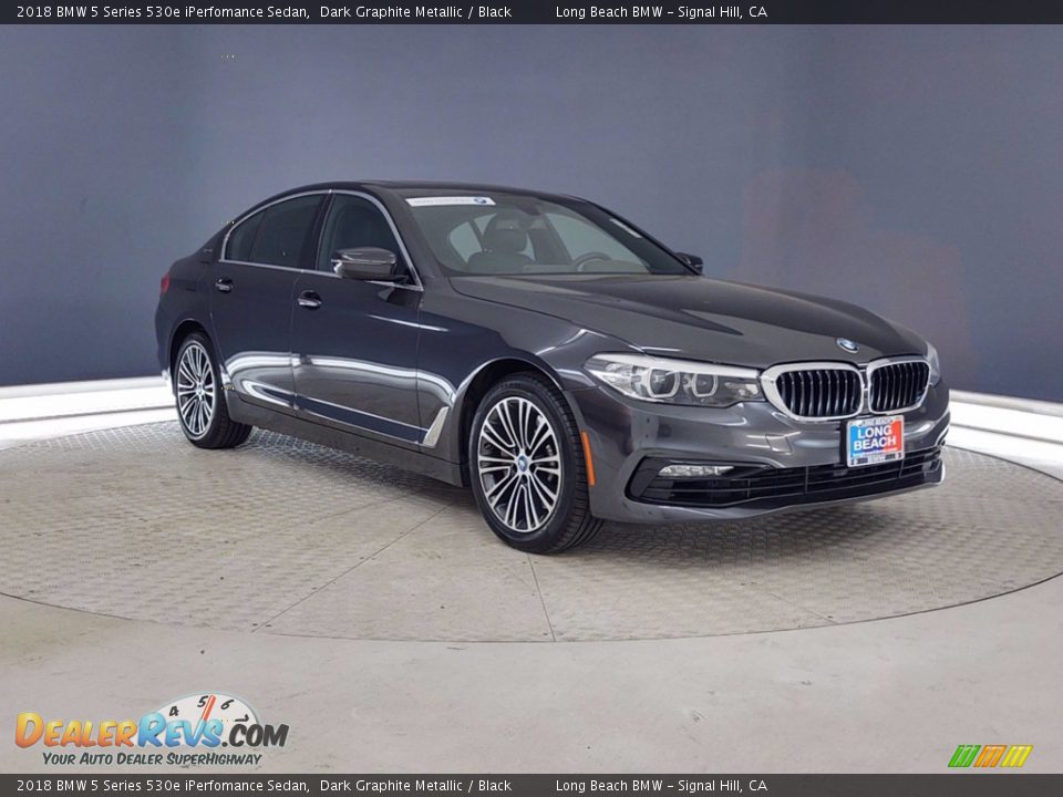 2018 BMW 5 Series 530e iPerfomance Sedan Dark Graphite Metallic / Black Photo #1