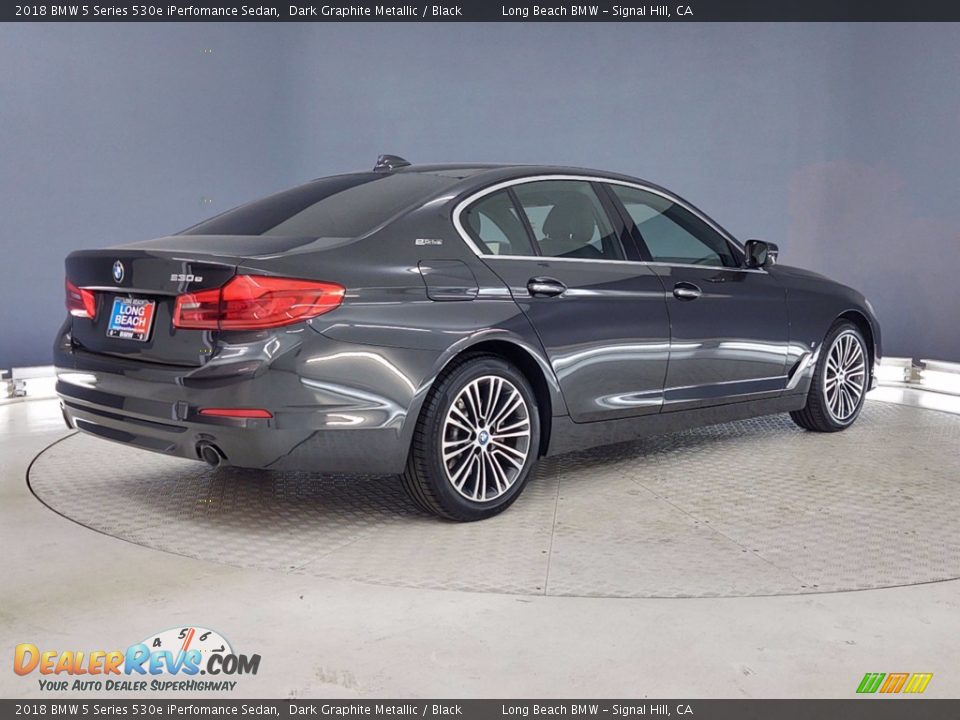 2018 BMW 5 Series 530e iPerfomance Sedan Dark Graphite Metallic / Black Photo #5