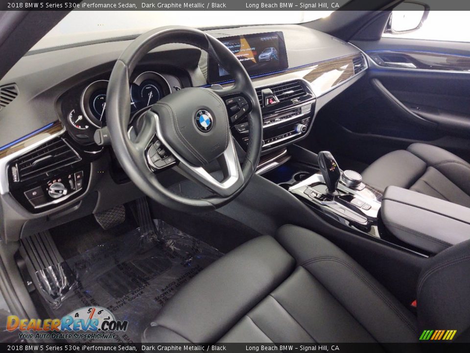 2018 BMW 5 Series 530e iPerfomance Sedan Dark Graphite Metallic / Black Photo #15