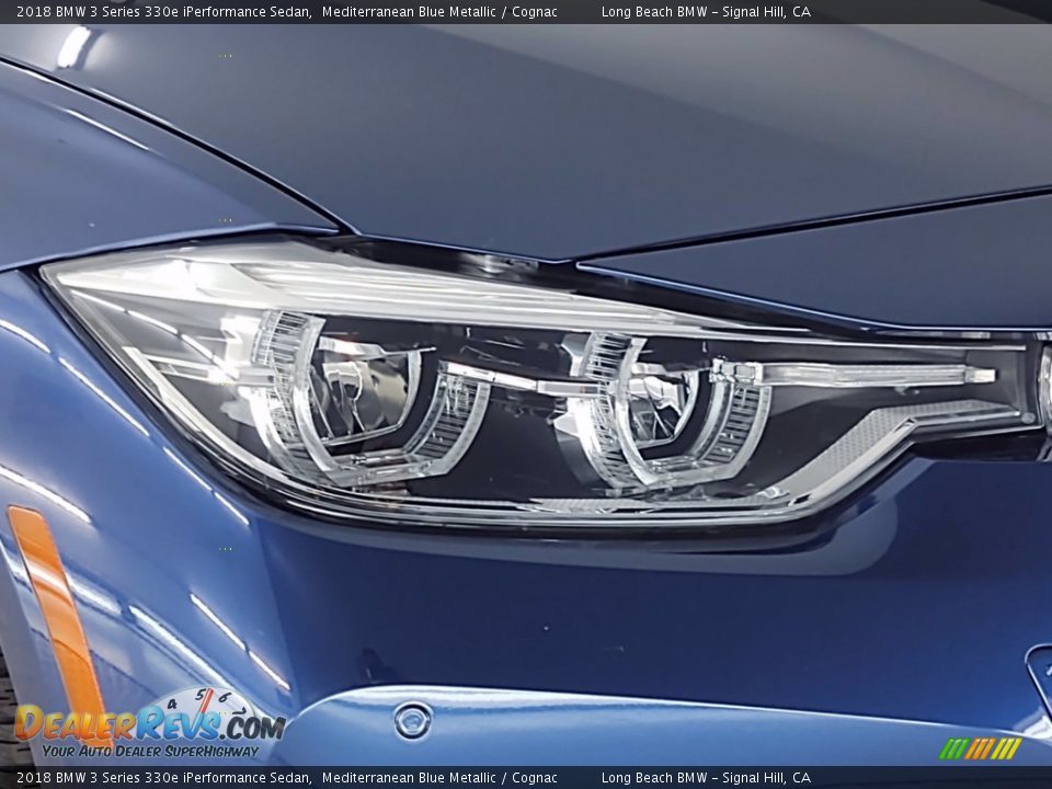 2018 BMW 3 Series 330e iPerformance Sedan Mediterranean Blue Metallic / Cognac Photo #7