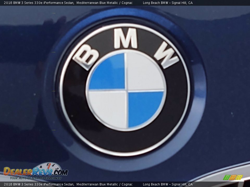 2018 BMW 3 Series 330e iPerformance Sedan Mediterranean Blue Metallic / Cognac Photo #8