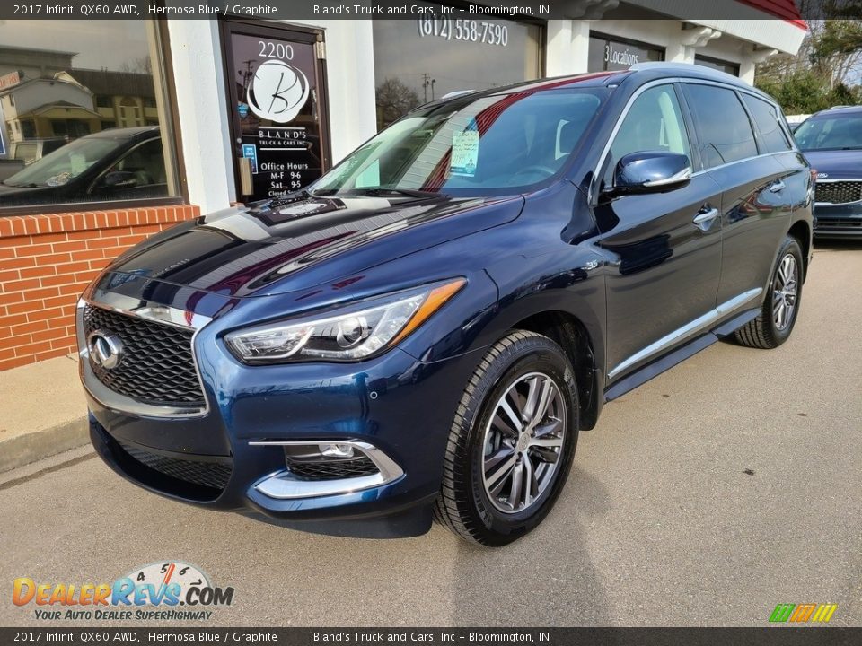 2017 Infiniti QX60 AWD Hermosa Blue / Graphite Photo #2