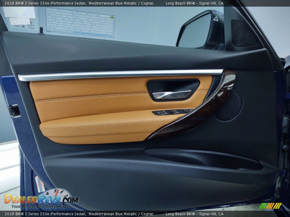 2018 BMW 3 Series 330e iPerformance Sedan Mediterranean Blue Metallic / Cognac Photo #13