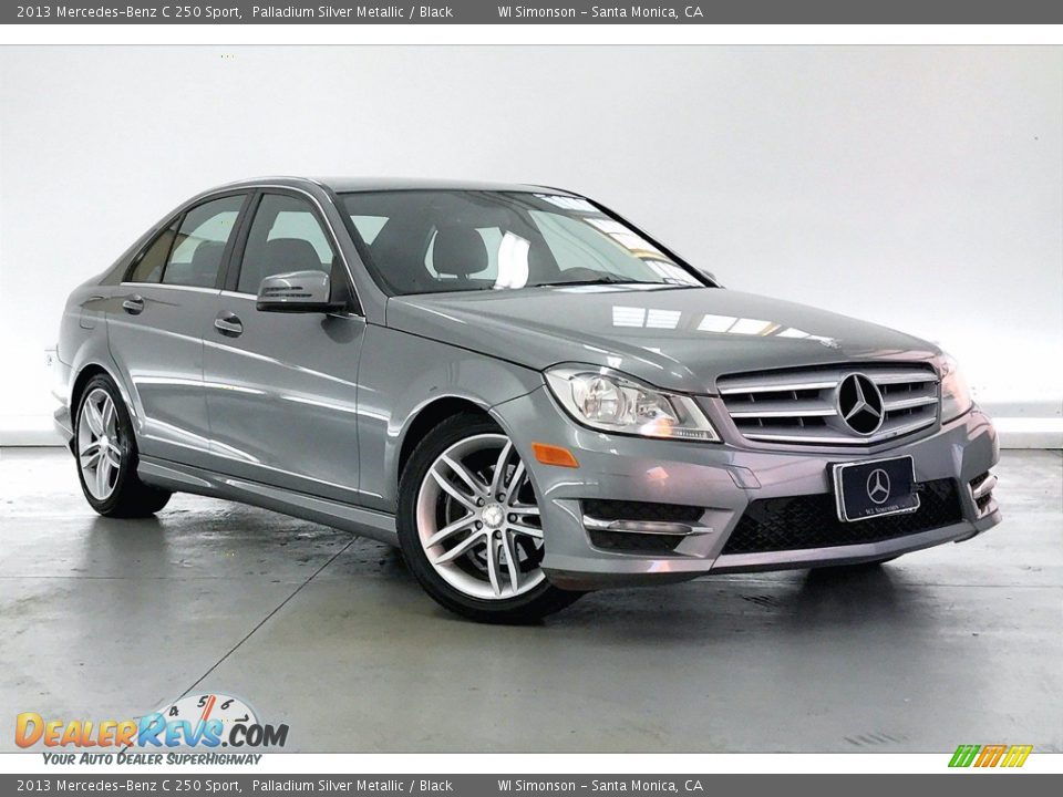 2013 Mercedes-Benz C 250 Sport Palladium Silver Metallic / Black Photo #34