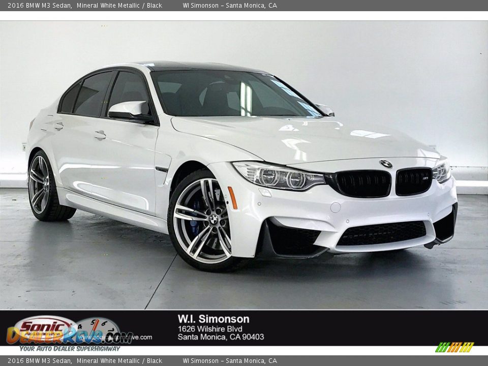 2016 BMW M3 Sedan Mineral White Metallic / Black Photo #1