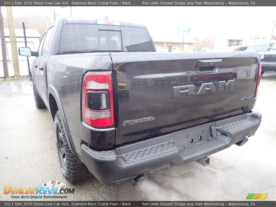 2021 Ram 1500 Rebel Crew Cab 4x4 Diamond Black Crystal Pearl / Black Photo #3
