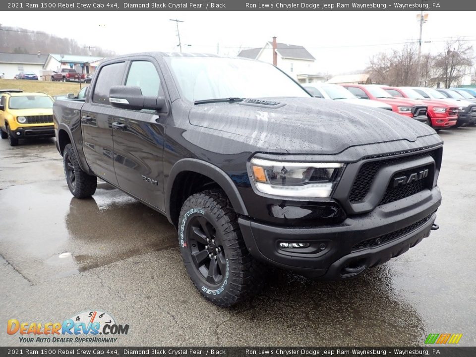 2021 Ram 1500 Rebel Crew Cab 4x4 Diamond Black Crystal Pearl / Black Photo #7