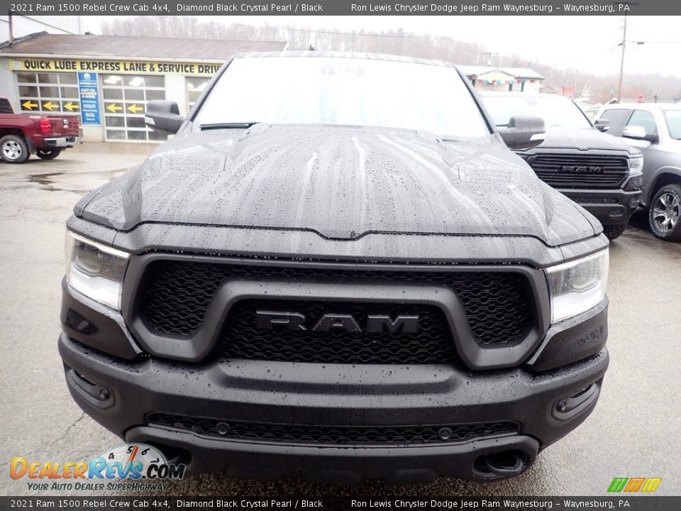 2021 Ram 1500 Rebel Crew Cab 4x4 Diamond Black Crystal Pearl / Black Photo #8