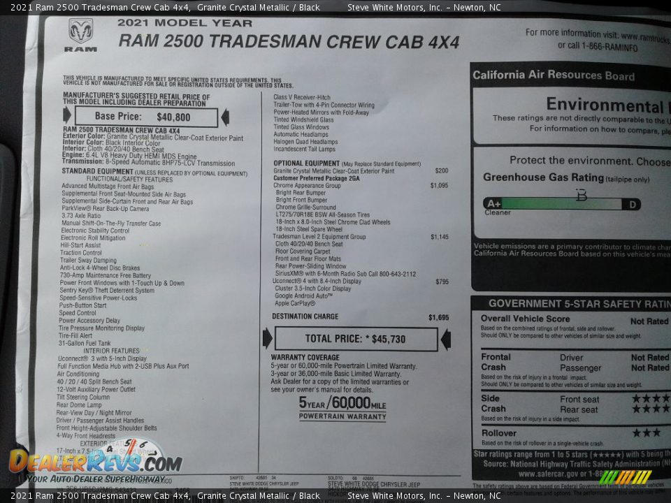 2021 Ram 2500 Tradesman Crew Cab 4x4 Granite Crystal Metallic / Black Photo #26
