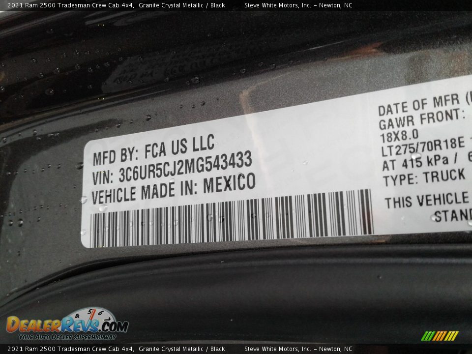 2021 Ram 2500 Tradesman Crew Cab 4x4 Granite Crystal Metallic / Black Photo #28
