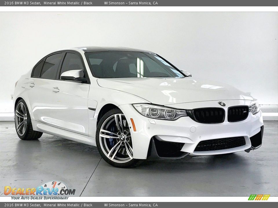 2016 BMW M3 Sedan Mineral White Metallic / Black Photo #34