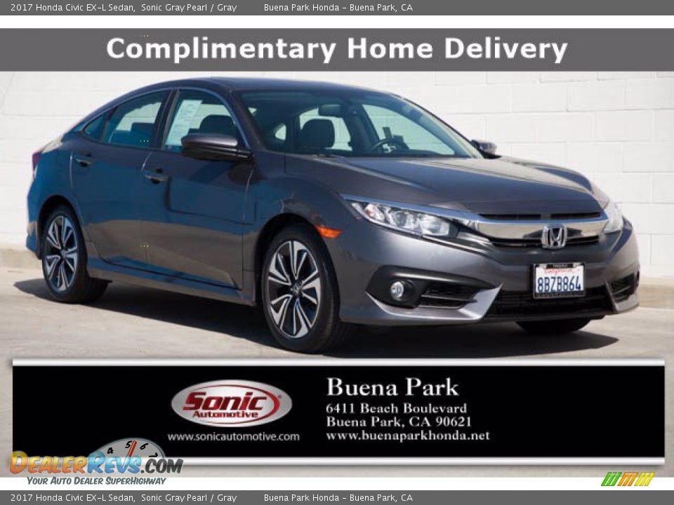 2017 Honda Civic EX-L Sedan Sonic Gray Pearl / Gray Photo #1