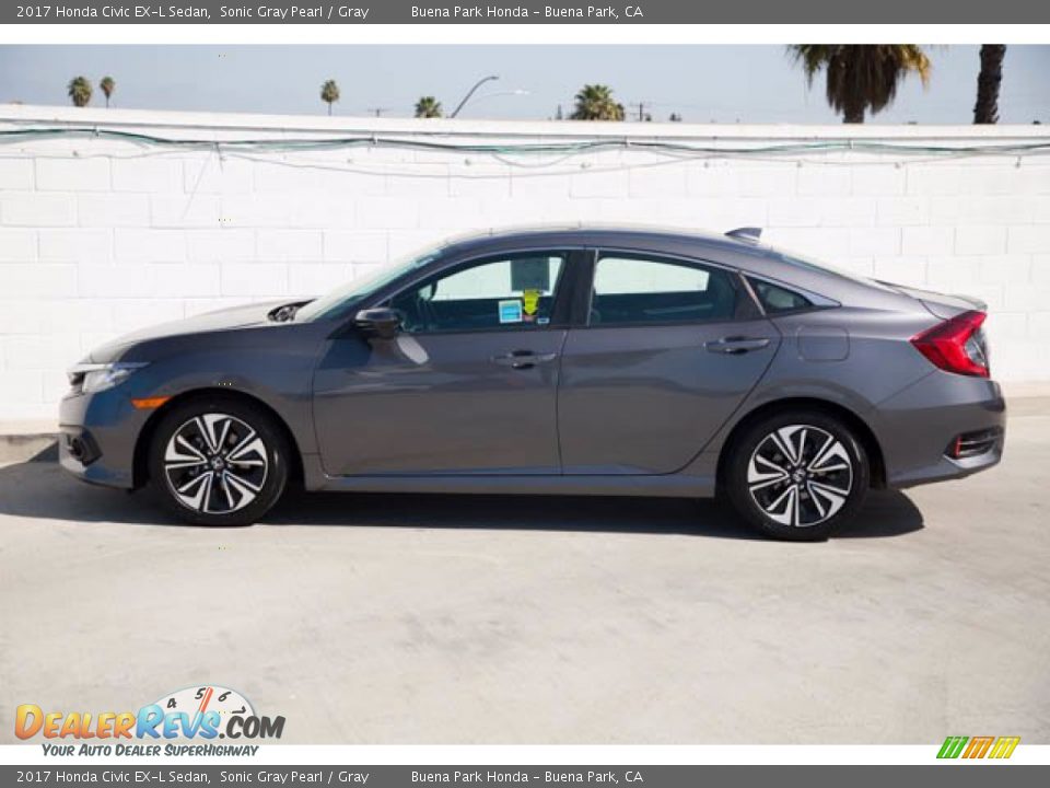 2017 Honda Civic EX-L Sedan Sonic Gray Pearl / Gray Photo #8