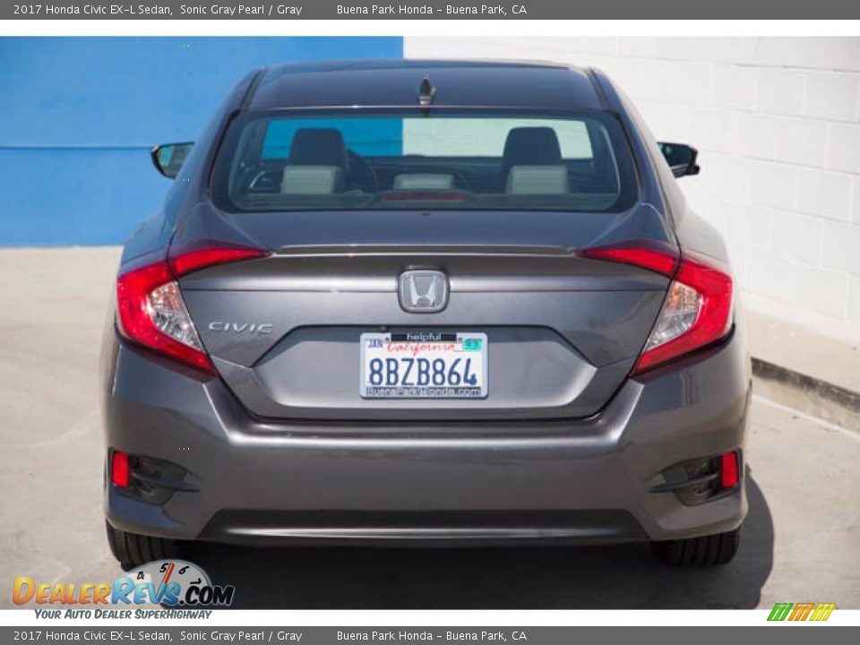 2017 Honda Civic EX-L Sedan Sonic Gray Pearl / Gray Photo #9