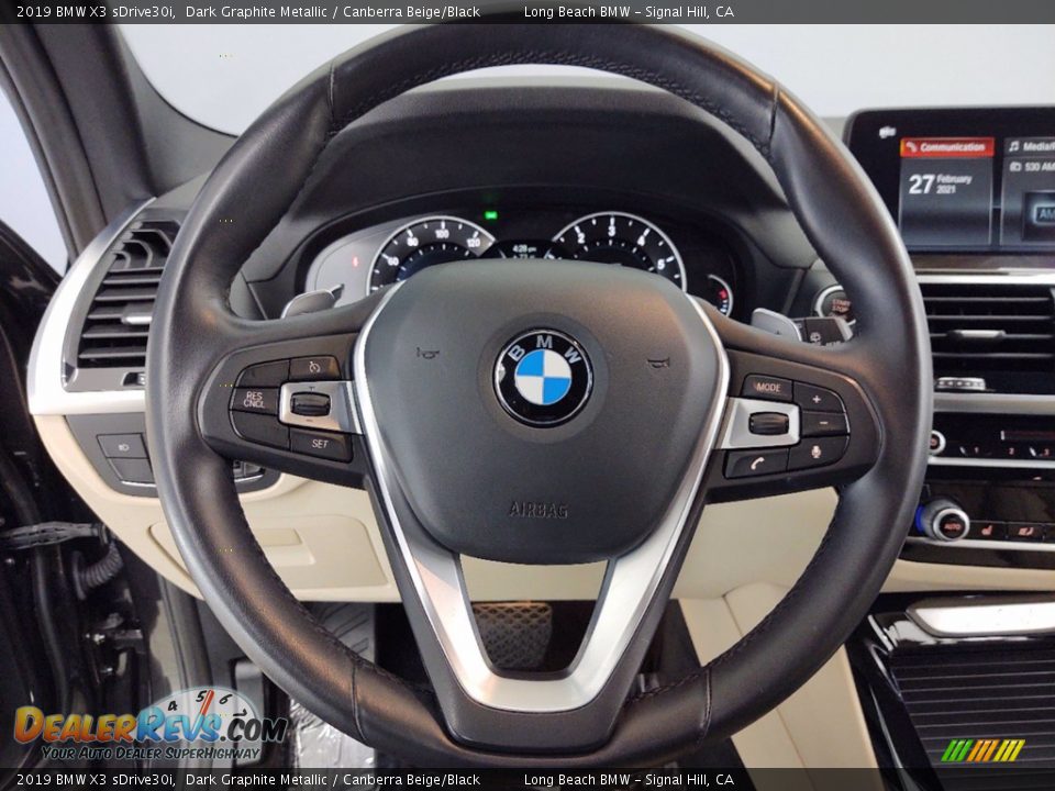 2019 BMW X3 sDrive30i Dark Graphite Metallic / Canberra Beige/Black Photo #18