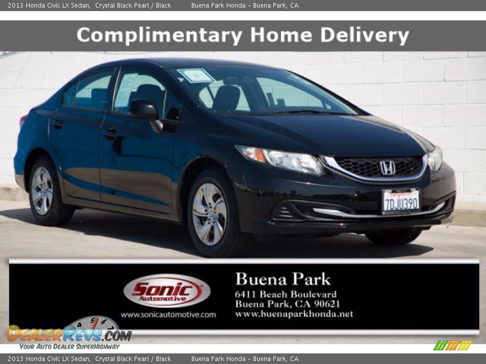 2013 Honda Civic LX Sedan Crystal Black Pearl / Black Photo #1