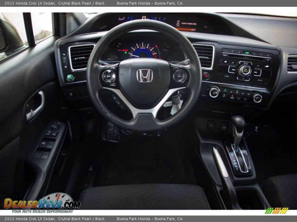 2013 Honda Civic LX Sedan Crystal Black Pearl / Black Photo #5